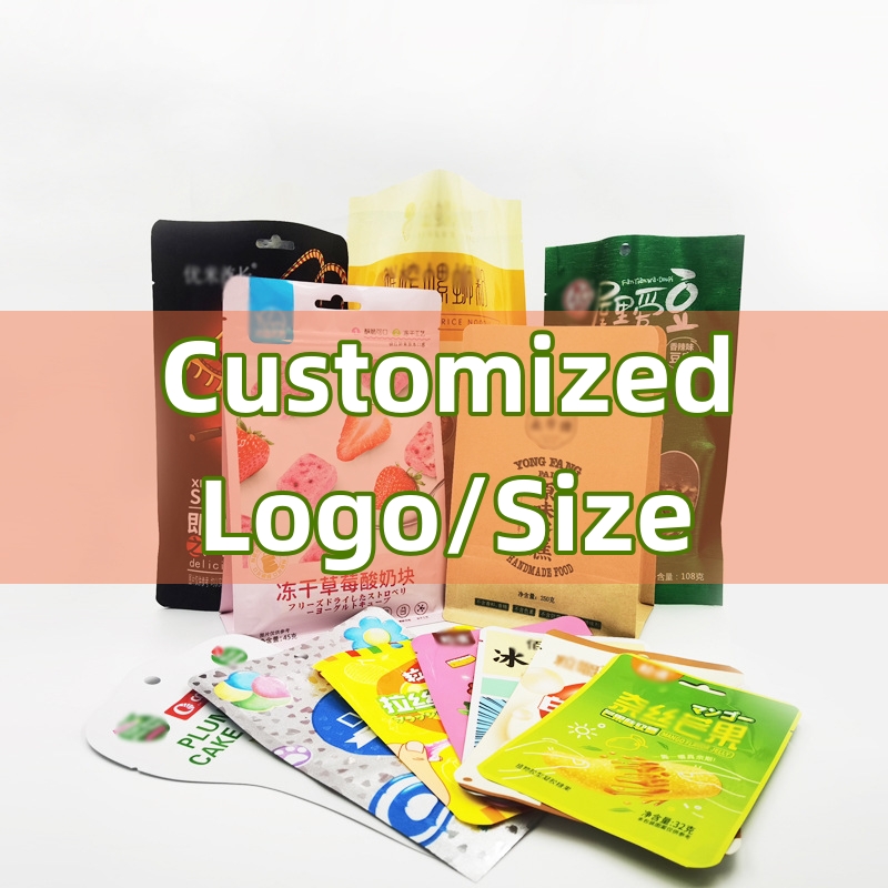 Food Snacks Logos - Bolsa de comida TETP, tamaño personalizado,