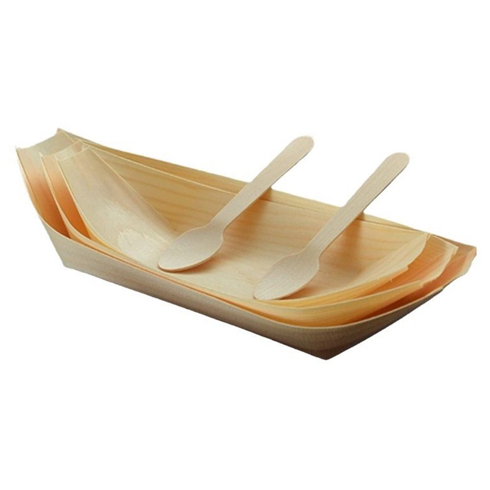 Food In Japanese Snacks - Plato de madera desechable de varios