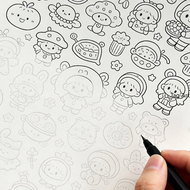 Food And Snacks Coloring Book - Libro ilustrado para aliviar el estrés,