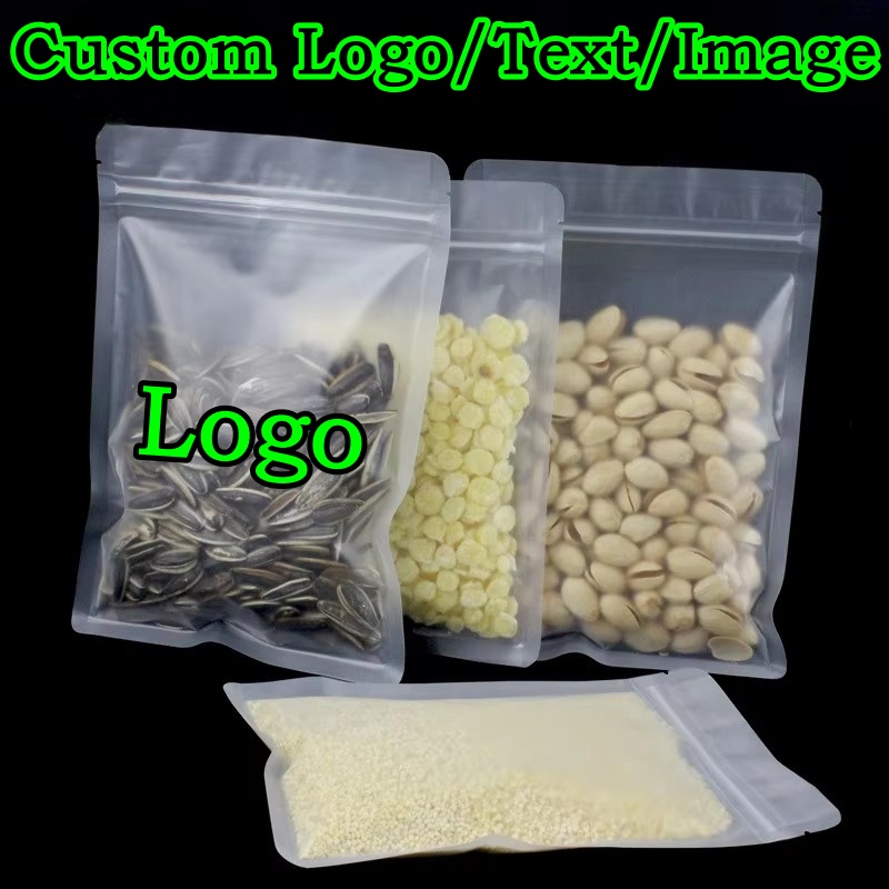 Food Snacks Logos - Paquete de 100 Bolsas de Plástico