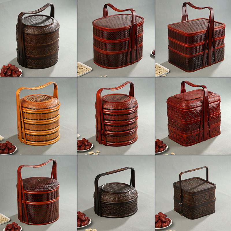 Snacks Food Hamper Basket - Cesta de Picnic de bambú con