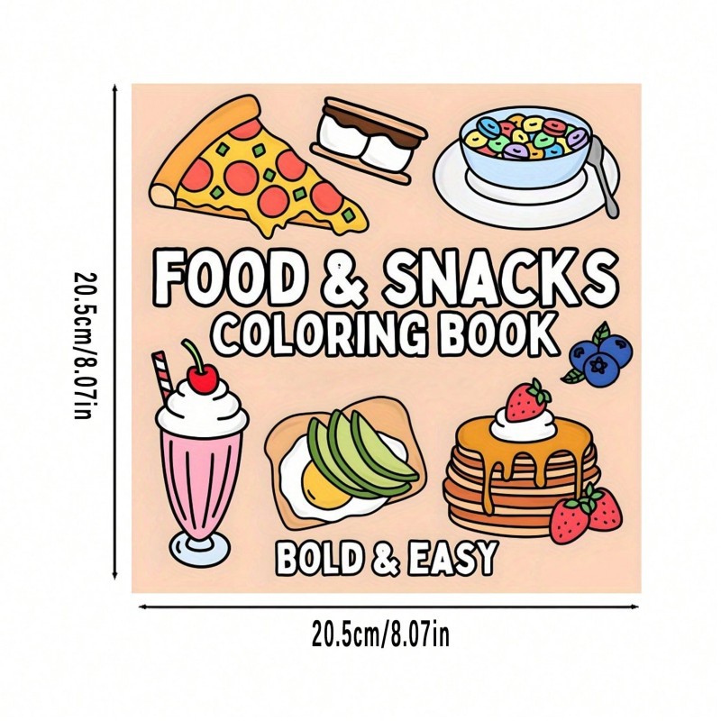 Nuevo Libro para Colorear con  - Food And Snacks Coloring Book reseña y precio