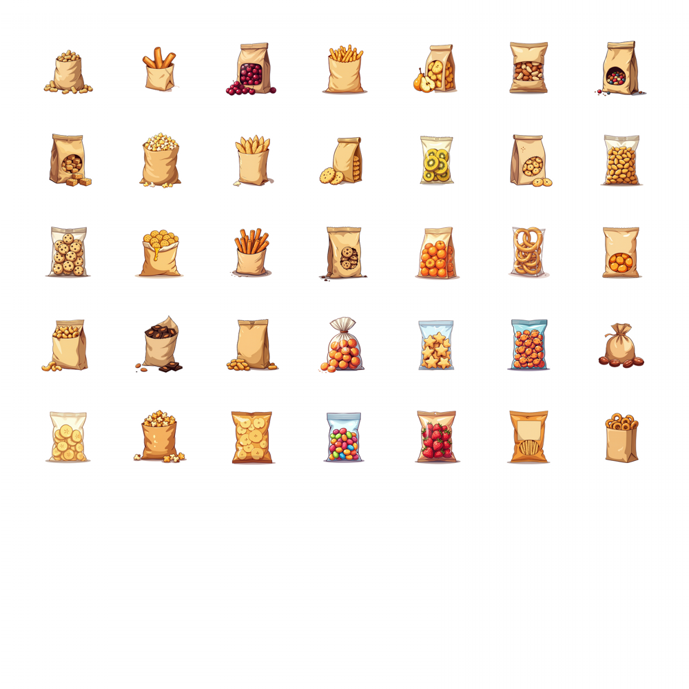 35 UDS-100 Uds. Calcomanías pe - Snacks Food Labels reseña y precio