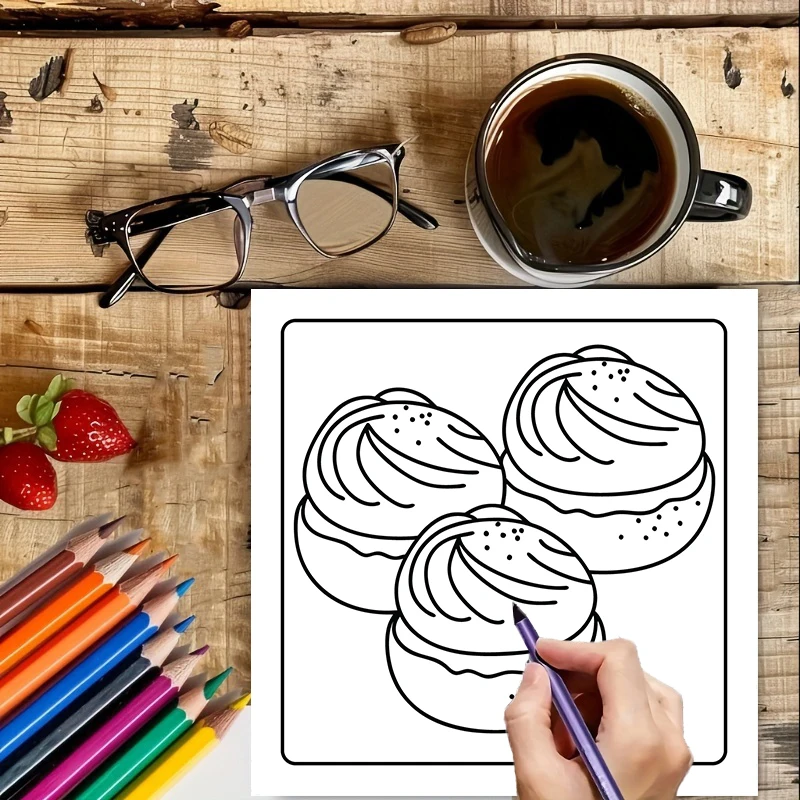 Libro para Colorear de Postres - Food And Snacks Coloring Book reseña y precio