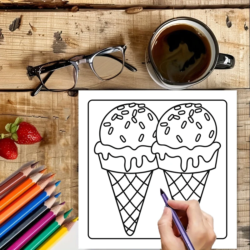 Libro para Colorear de Postres - Food And Snacks Coloring Book reseña y precio