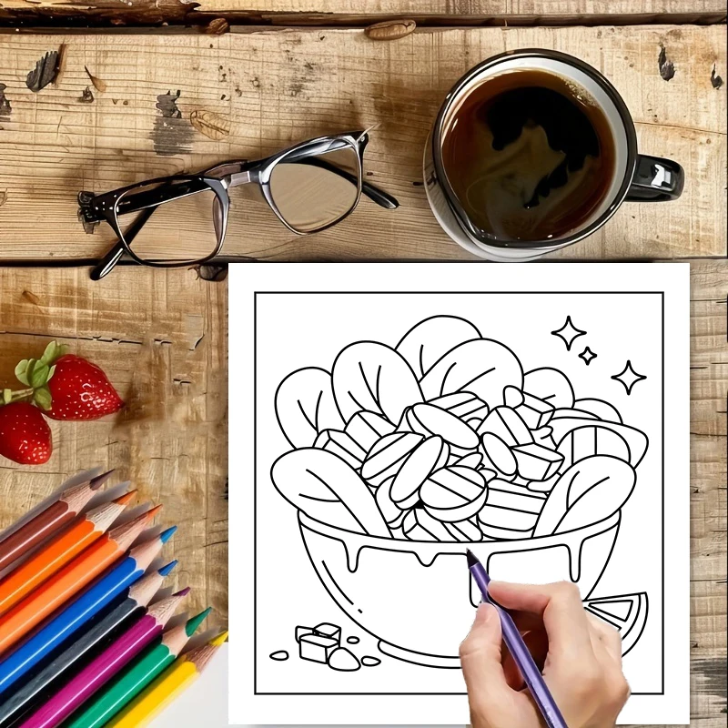 Libro para Colorear de Comida  - Food And Snacks Coloring Book reseña y precio