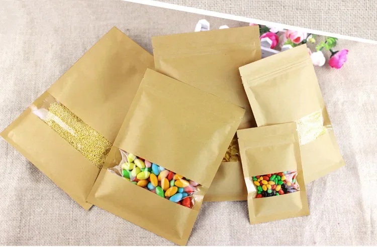 Bolsas de Papel Kraft con Fond - Food Snacks Logos reseña y precio