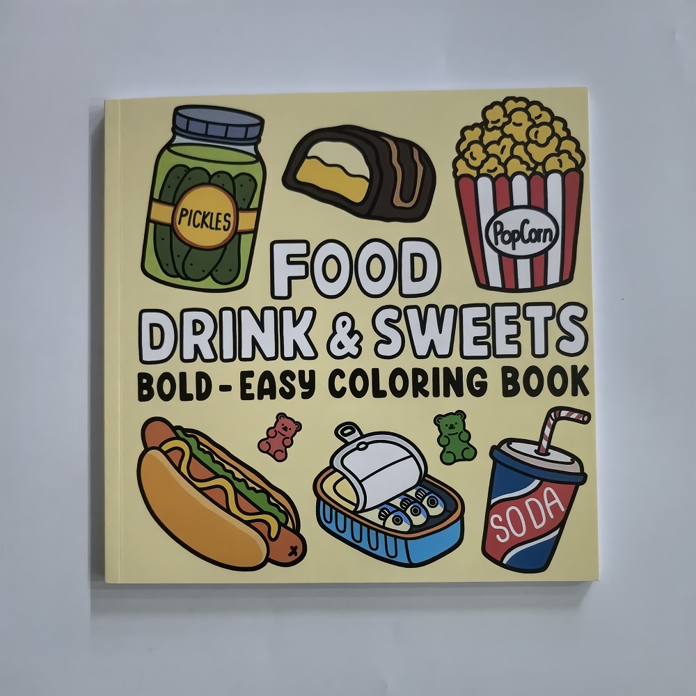 Libro para colorear de comida, - Food And Snacks Coloring Book reseña y precio