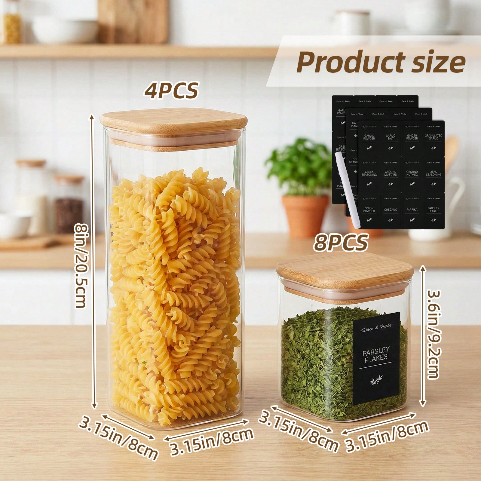 Recipientes de vidrio para alm - Snacks Food Labels reseña y precio