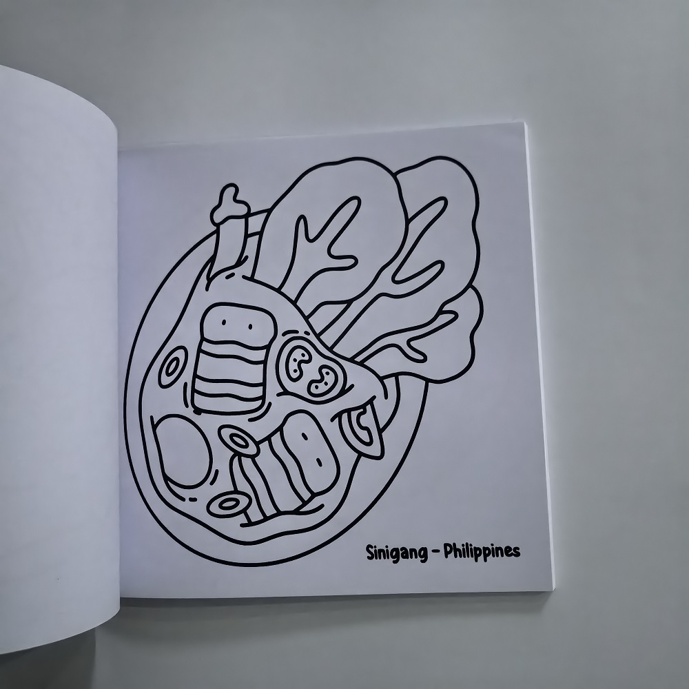 Libro para colorear de comida  - Food And Snacks Coloring Book reseña y precio