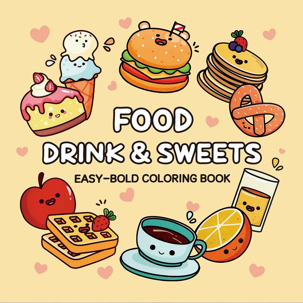 Libro para colorear de comida, - Food And Snacks Coloring Book reseña y precio