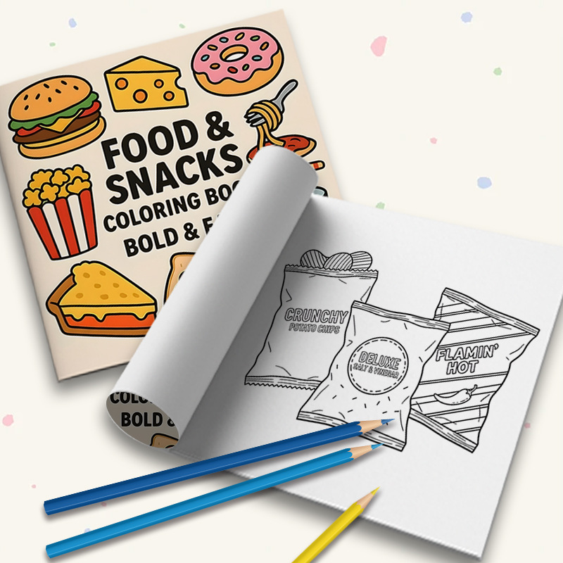 Libro de Colorear Temático de  - Food And Snacks Coloring Book reseña y precio